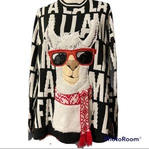 Holiday time ugly Christmas sweater lama